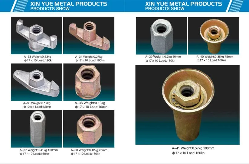 Concrete Formwork Nut Forged Galvanized Casted Casting Ductile Iron Wing Nut Swivel Nut Anchor Nut Tie Rod Nut Square Round Nut/Scaffold Formwork Accessories